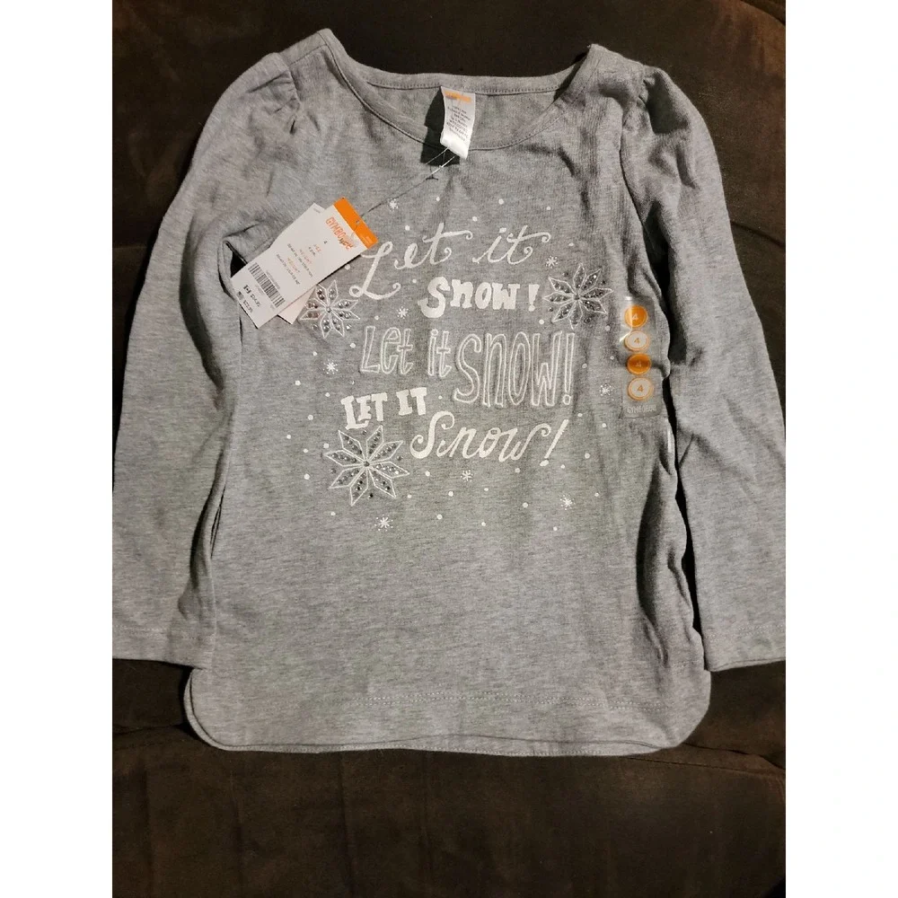 Gymboree cozy ski lodge let it snow shirt size‎ 4 nwt